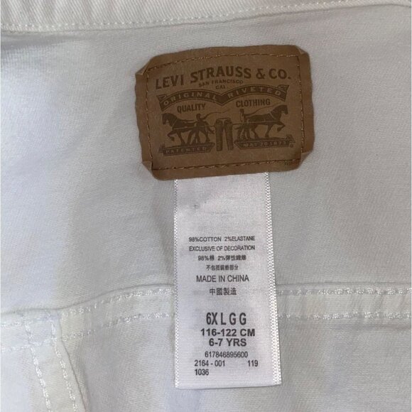 Levis Kids White Denim Jacket With Button Closure & Pockets For Girls Size 6X - Picture 4 of 7